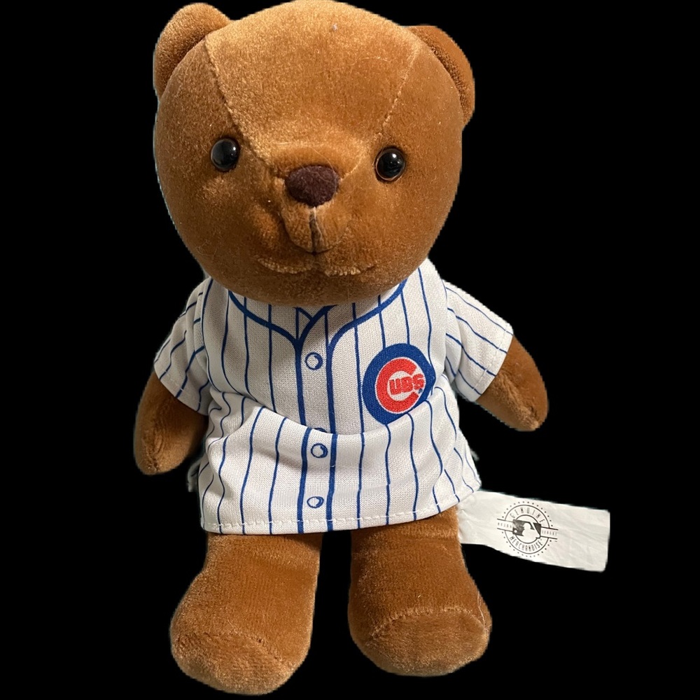 VTG 8” Chicago Cubs Stuffed Plush Teddy Bear MLB Baseball Genuine Merchandise